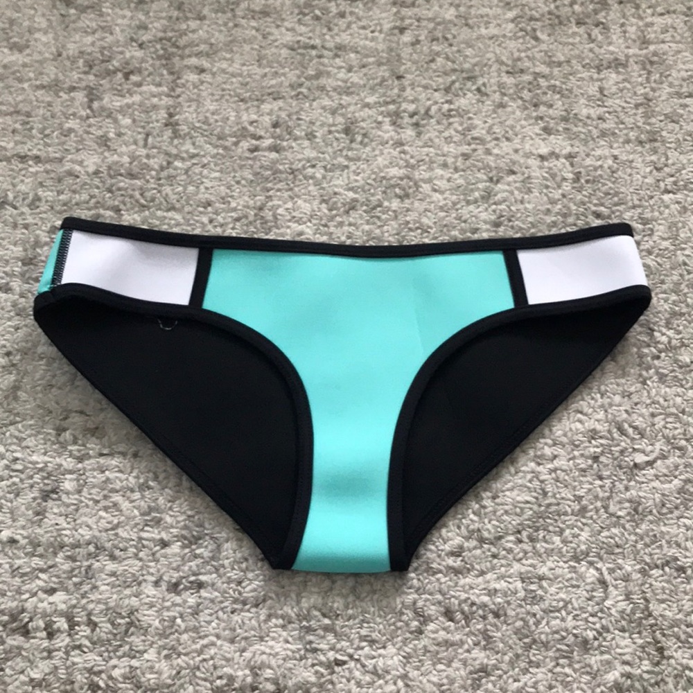 Teal neoprene bikini bottoms